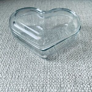Vintage Clear Glass Heart-Shaped Dish